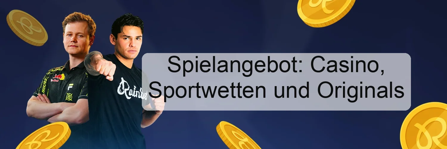 Spielangebot: Casino, Sportwetten und Originals